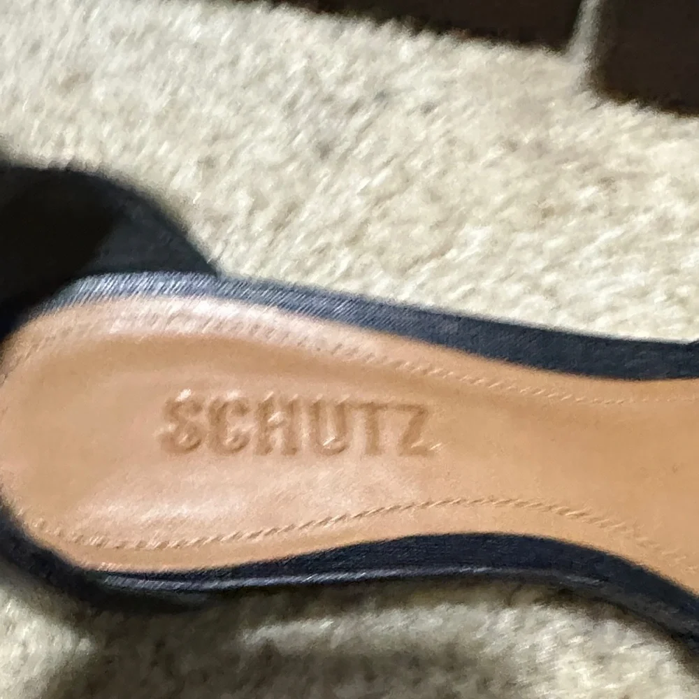 Shutz Black Ankle Strap Flats - Picture 3 of 4